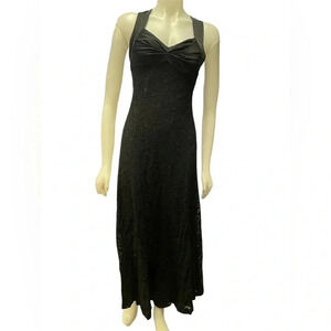 Calvin Klein  Black Lace Formal Maxi Dress Size 4
